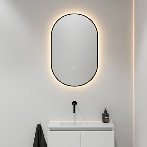 MONDIAZ GLOW spiegel ovaal 45x90cm Urban. Bewegingssensor LED verlichting rondom.