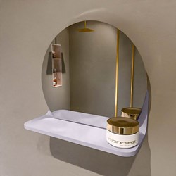 MONDIAZ SPOT mirror round Ø30cm with mirror shelf color Cale.