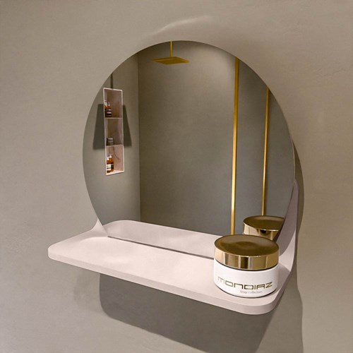 MONDIAZ SPOT Runder Spiegel Ø30cm mit Spiegelablage farbe Rosee