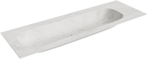 STOR LARGE Opalo solid surface inbouw wastafel 140cm. Positie wasbak Links. 