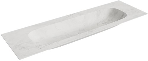 STOR LARGE Opalo solid surface inbouw wastafel 150cm. Positie wasbak Midden. 