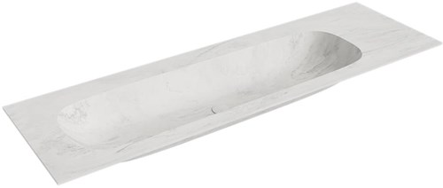 STOR LARGE Opalo solid surface inbouw wastafel 150cm. Positie wasbak Links. 