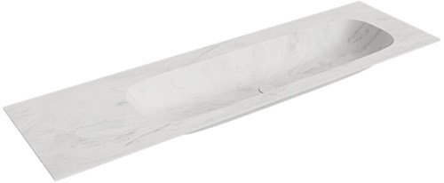 STOR LARGE Opalo solid surface inbouw wastafel 160cm. Positie wasbak Rechts. 