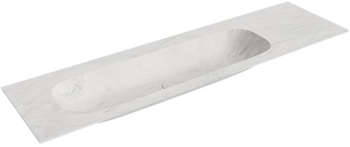 STOR LARGE Opalo solid surface inbouw wastafel 170cm. Positie wasbak Links. 