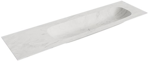 STOR LARGE Opalo solid surface inbouw wastafel 170cm. Positie wasbak Rechts. 