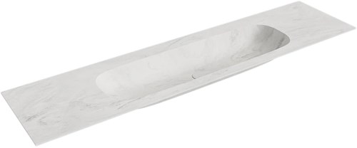 STOR LARGE Opalo solid surface inbouw wastafel 191cm. Positie wasbak Midden. 