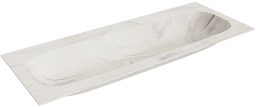 STOR LARGE Ostra solid surface inbouw wastafel 121cm. Positie wasbak Midden. 