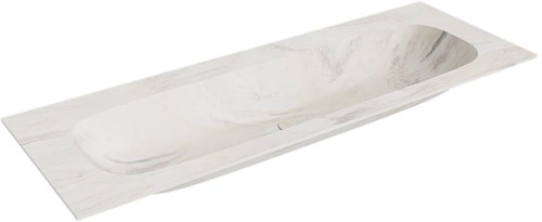 STOR LARGE Ostra solid surface inbouw wastafel 131cm. Positie wasbak Midden. 