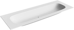 STOR Large Talc Lavabo encastré solid surface 131cm. Position lavabo Centrée.