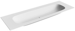 STOR Large Talc Lavabo encastré solid surface 140cm. Position lavabo Centrée.