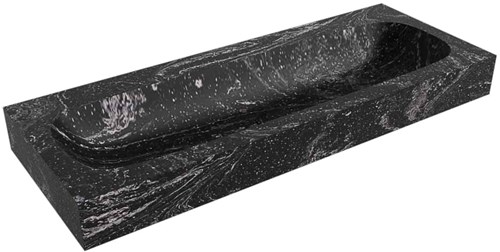 STOR LARGE Lava vrijhangende wastafel 121cm. Positie wasbak Midden rand 12cm. 
