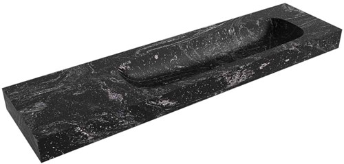 STOR LARGE Lava vrijhangende wastafel 181cm. Positie wasbak Rechts rand 12cm. 