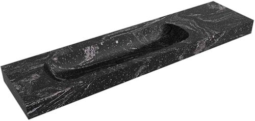 STOR LARGE Lava vrijhangende wastafel 190cm. Positie wasbak Links rand 12cm. 