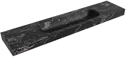 STOR LARGE Lava vrijhangende wastafel 210cm. Positie wasbak Midden rand 12cm. 