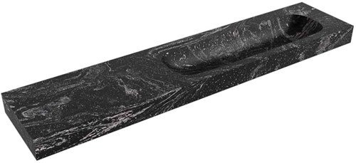 STOR LARGE Lava vrijhangende wastafel 211cm. Positie wasbak Rechts rand 12cm. 