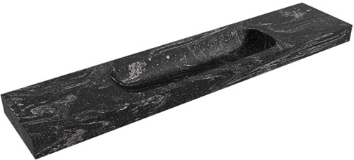 STOR LARGE Lava vrijhangende wastafel 220cm. Positie wasbak Midden rand 12cm. 