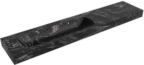 STOR LARGE Lava vrijhangende wastafel 220cm. Positie wasbak Links rand 12cm. 
