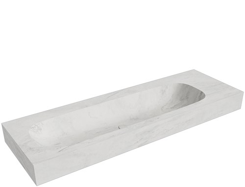STOR LARGE Opalo vrijhangende wastafel 140cm. Positie wasbak Links rand 12cm. 