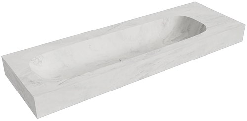 STOR LARGE Opalo vrijhangende wastafel 141cm. Positie wasbak Links rand 12cm. 