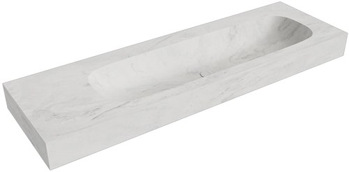 STOR LARGE Opalo vrijhangende wastafel 151cm. Positie wasbak Rechts rand 12cm. 