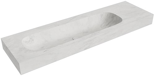 STOR LARGE Opalo vrijhangende wastafel 160cm. Positie wasbak Links rand 12cm. 