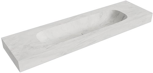 STOR LARGE Opalo vrijhangende wastafel 171cm. Positie wasbak Midden rand 12cm. 