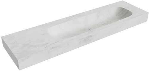 STOR LARGE Opalo vrijhangende wastafel 170cm. Positie wasbak Rechts rand 12cm. 