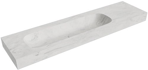 STOR LARGE Opalo vrijhangende wastafel 181cm. Positie wasbak Links rand 12cm. 