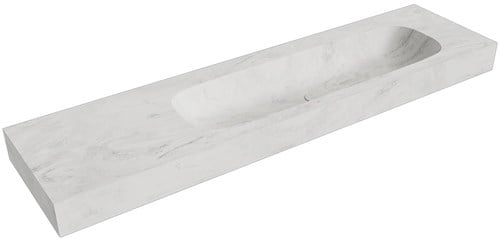 STOR LARGE Opalo vrijhangende wastafel 180cm. Positie wasbak Rechts rand 12cm. 
