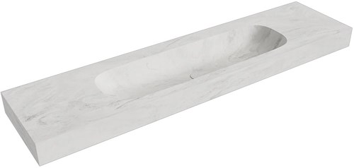 STOR LARGE Opalo vrijhangende wastafel 191cm. Positie wasbak Midden rand 12cm. 