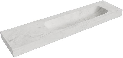 STOR LARGE Opalo vrijhangende wastafel 190cm. Positie wasbak Rechts rand 12cm. 
