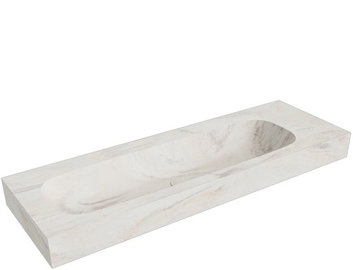 STOR LARGE Ostra vrijhangende wastafel 140cm. Positie wasbak Links rand 12cm. 