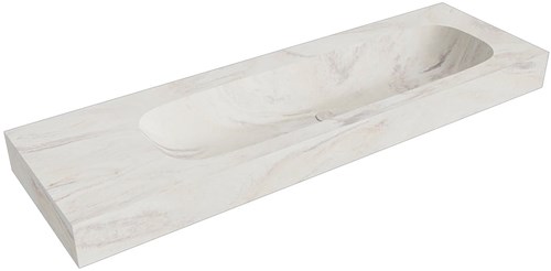 STOR LARGE Ostra vrijhangende wastafel 150cm. Positie wasbak Rechts rand 12cm. 