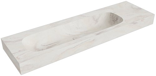 STOR LARGE Ostra vrijhangende wastafel 160cm. Positie wasbak Links rand 12cm. 