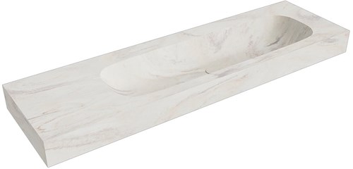 STOR LARGE Ostra vrijhangende wastafel 160cm. Positie wasbak Rechts rand 12cm. 