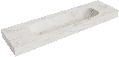 STOR LARGE Ostra vrijhangende wastafel 170cm. Positie wasbak Midden rand 12cm. 