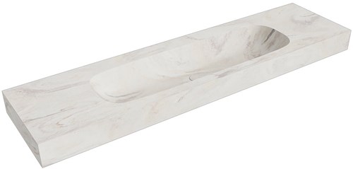 STOR LARGE Ostra vrijhangende wastafel 181cm. Positie wasbak Midden rand 12cm. 