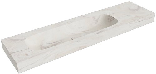 STOR LARGE Ostra vrijhangende wastafel 180cm. Positie wasbak Links rand 12cm. 