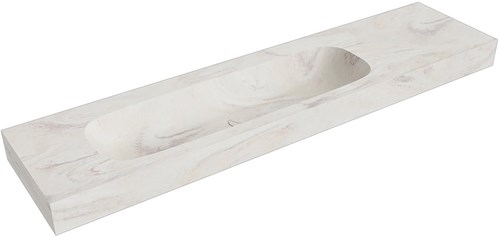 STOR LARGE Ostra vrijhangende wastafel 191cm. Positie wasbak Links rand 12cm. 