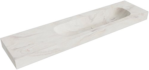 STOR LARGE Ostra vrijhangende wastafel 191cm. Positie wasbak Rechts rand 12cm. 