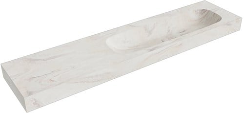 STOR LARGE Ostra vrijhangende wastafel 201cm. Positie wasbak Rechts rand 12cm. 