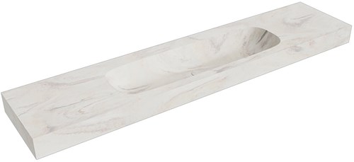 STOR LARGE Ostra vrijhangende wastafel 210cm. Positie wasbak Midden rand 12cm. 