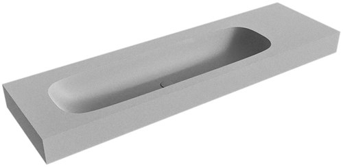 STOR LARGE Plata vrijhangende wastafel 160cm. Positie wasbak Links rand 12cm. 