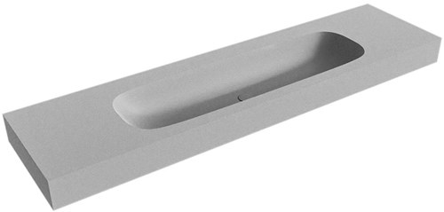 STOR LARGE Plata vrijhangende wastafel 180cm. Positie wasbak Midden rand 12cm. 