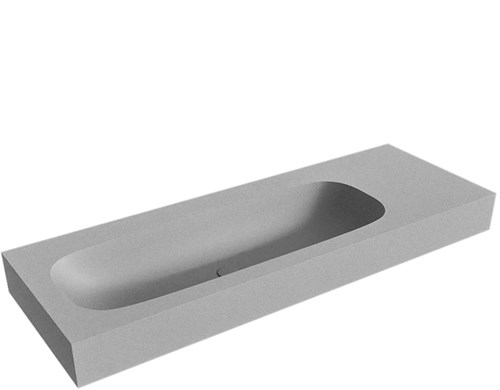 STOR MEDIUM Plata vrijhangende wastafel 130cm. Positie wasbak Links rand 12cm. 