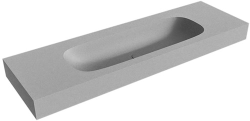 STOR MEDIUM Plata vrijhangende wastafel 150cm. Positie wasbak Midden rand 12cm. 