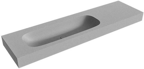 STOR MEDIUM Plata vrijhangende wastafel 170cm. Positie wasbak Links rand 12cm. 