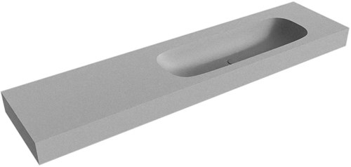 STOR MEDIUM Plata vrijhangende wastafel 191cm. Positie wasbak Rechts rand 12cm. 