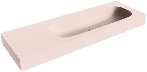 STOR MEDIUM Rosee vrijhangende wastafel 141cm. Positie wasbak Rechts rand 12cm. 