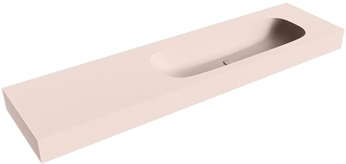 STOR MEDIUM Rosee vrijhangende wastafel 181cm. Positie wasbak Rechts rand 12cm. 